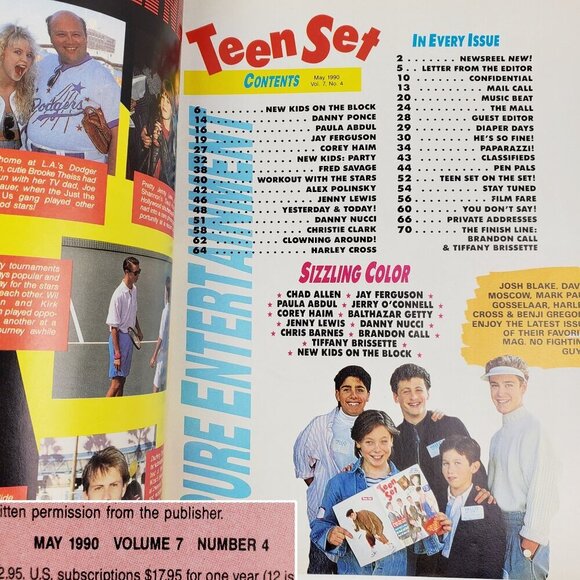 Teen Set Magazine New Kids on Block NKOTB Corey Haim May 1990 Unread Stock - Picture 5 of 12